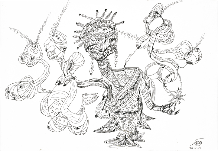 《染色体》系列-12 40X50cm  纸本 2016