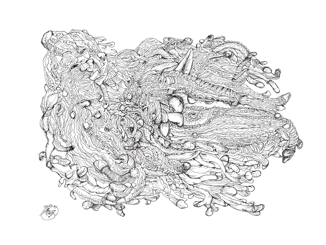 《染色体》系列-18 40X50cm  纸本 2016