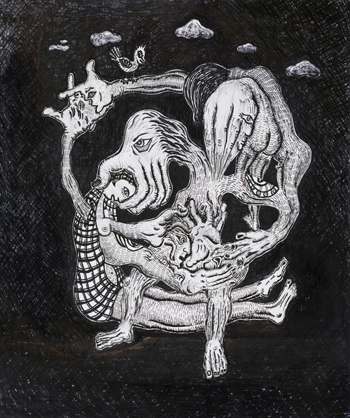 《远古》系列5 55X40cm 纸本2017