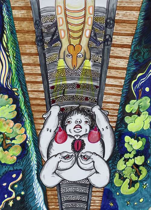 《异界》系列39 70X50cm 油画 2017